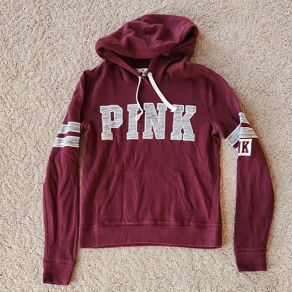 PINK Victoria's Secret Burgundy Hoodie Small